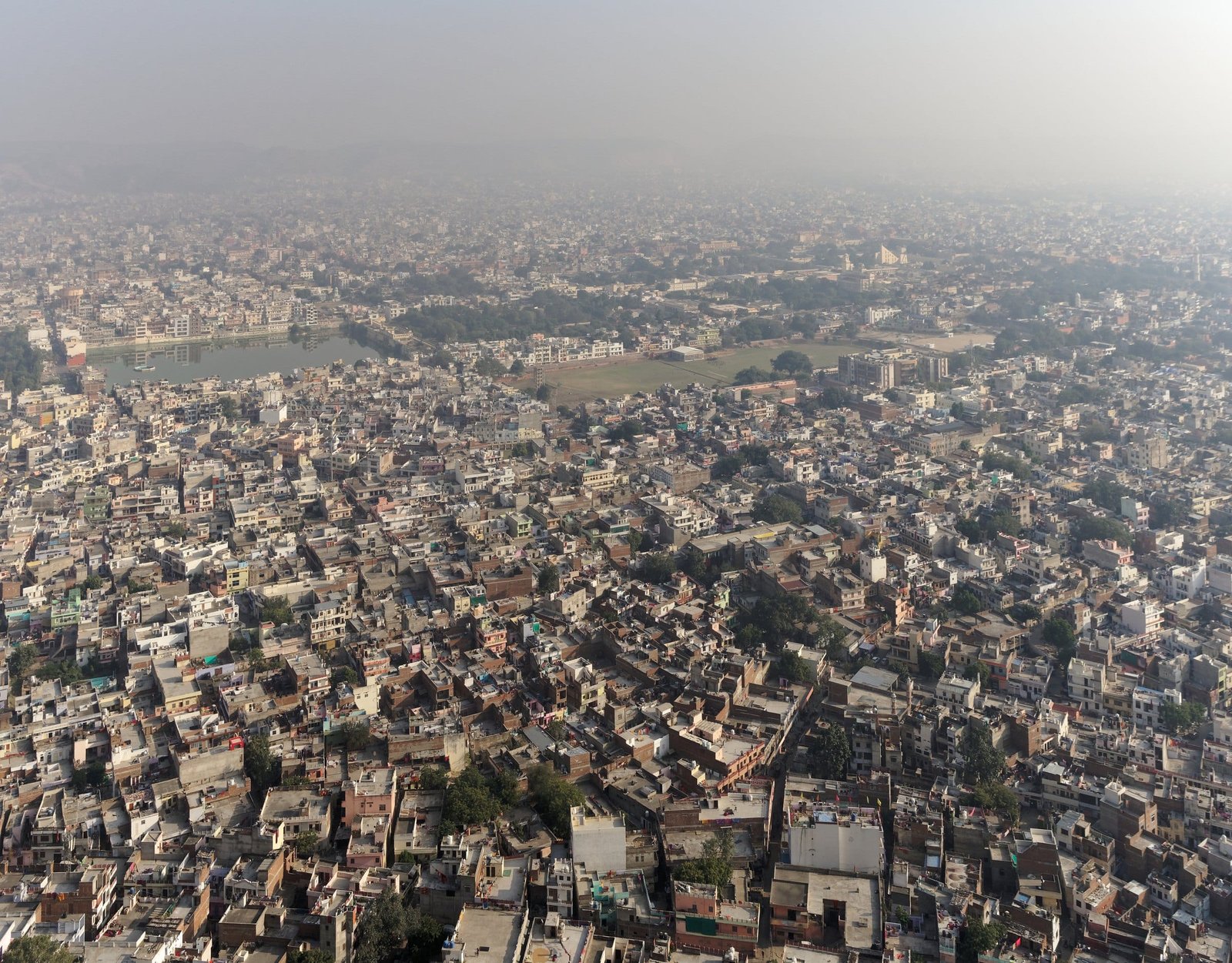 Jaipur seen from the hills: a haze of rooftops running to the horizon